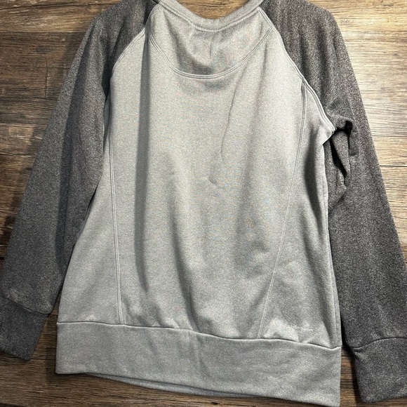 Adidas Heather Gray Climawarm Sweatshirt with Coral Pink Logo - Picture 9 of 11